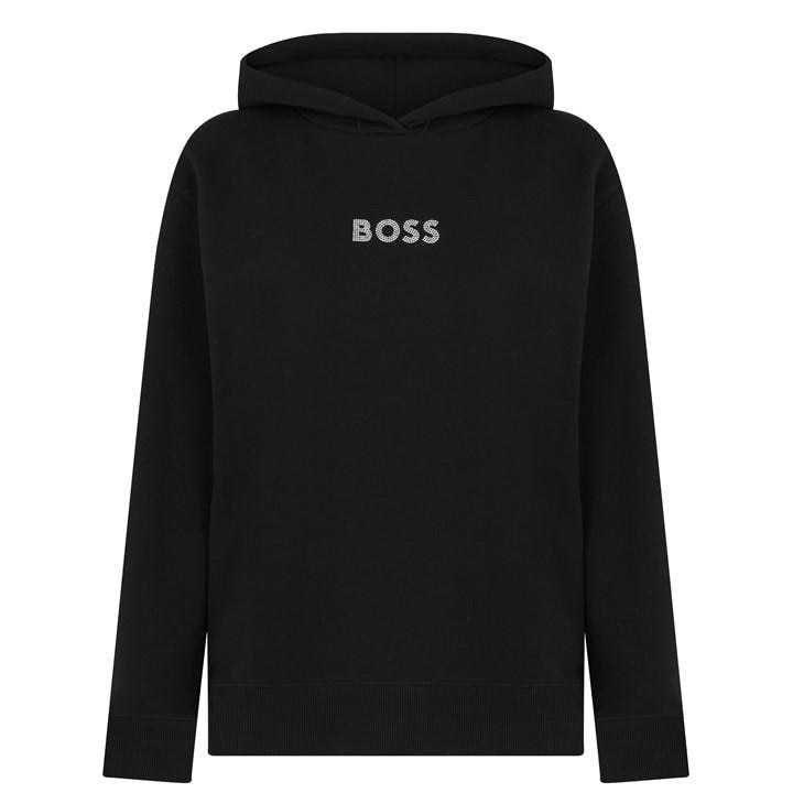 Boss Women's Black Edelight Hoodie, Clean Lines, Minimalist Design in Size 12, Sports Direct