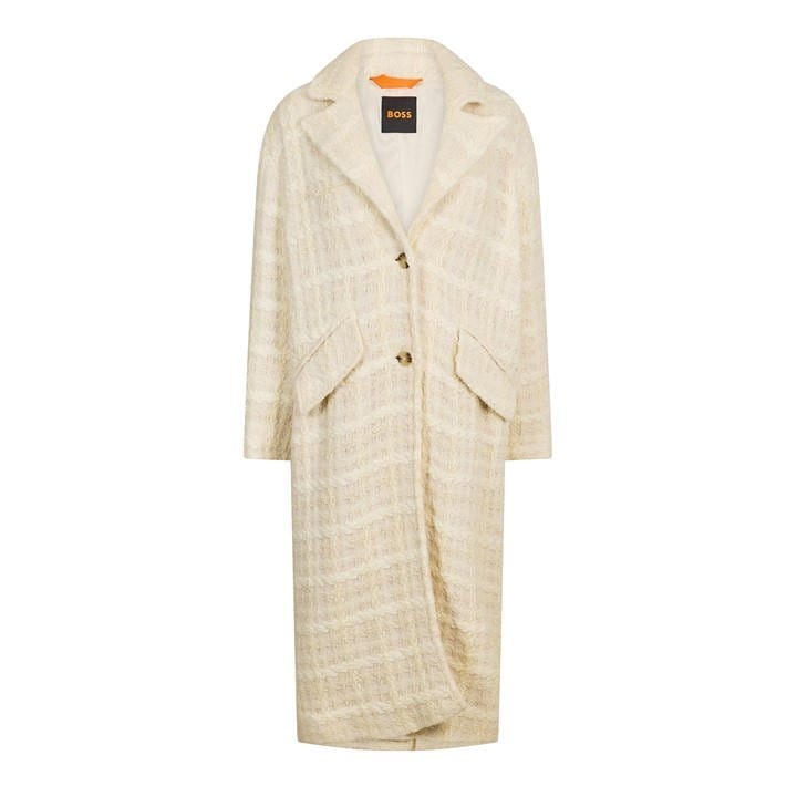 Boss Women's White C Covallina 10261961 01 Overcoat in Size 6, Sports Direct