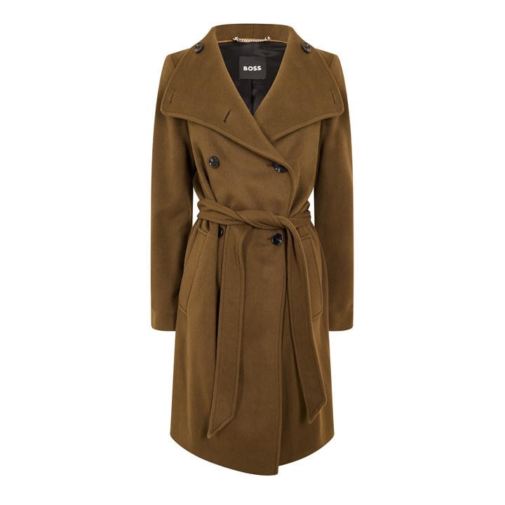 Boss Women's Green Overcoat in Size 4, Sports Direct