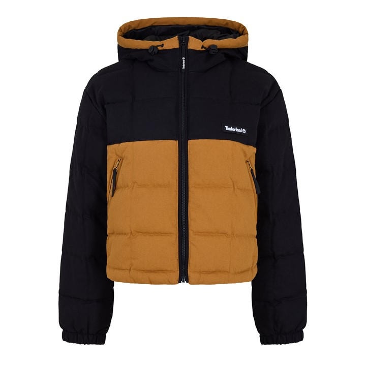 Timberland Women's Black Puffer Short Puffer Jacket in Size 12, Sports Direct