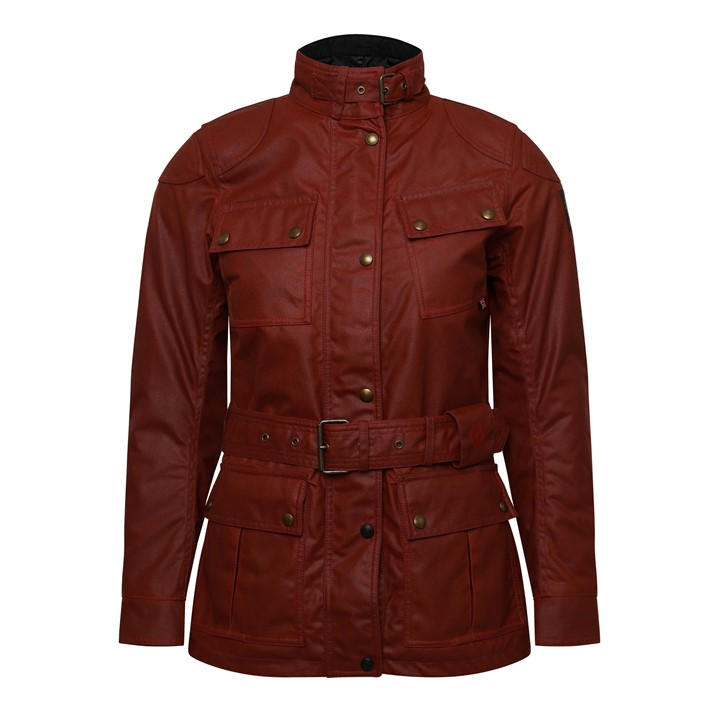 Belstaff Women's Red Trialmaster Motorcycle Wax Jacket in Size 14, Sports Direct