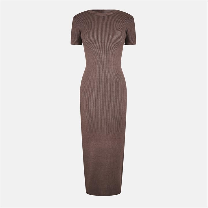 Jack Wills Women's Brown Travel Rib Midi Knitted Jumper Dress in Size 8, Sports Direct