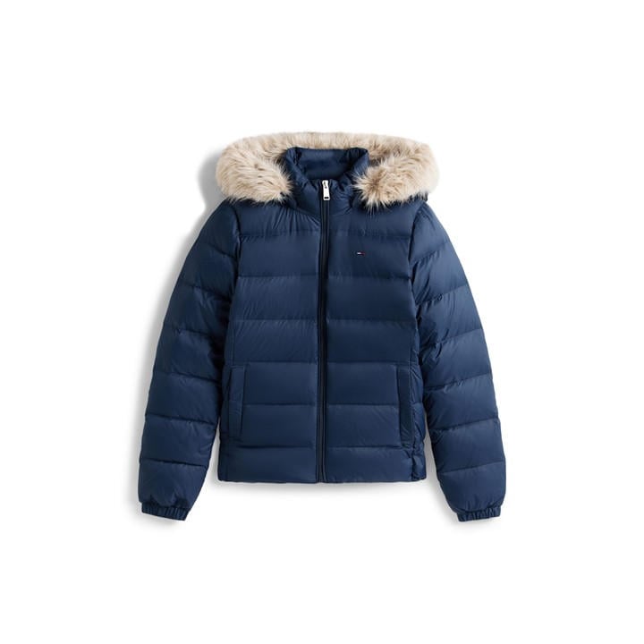 Tommy Jeans Women's Blue Tjw Basic Hooded Down Jacket Ext in Size 10, Sports Direct