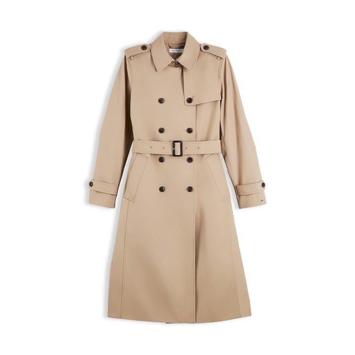 Tommy Hilfiger Women's Beige Tommy Mono Trench Ld64 in Size 12, Sports Direct