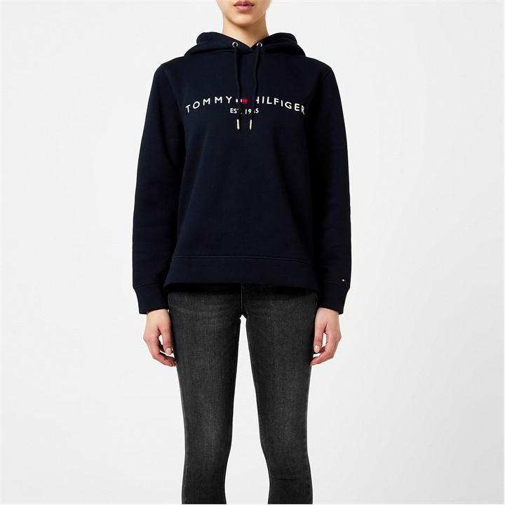 Tommy Hilfiger Women's Blue Essential Hilfiger Hoodie in Size 14, Sports Direct