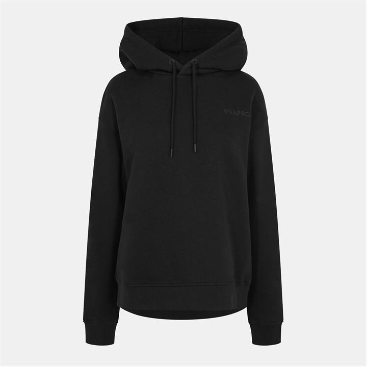 Usa Pro Women's Black Classic Logo Hoodie in Size 14, Sports Direct