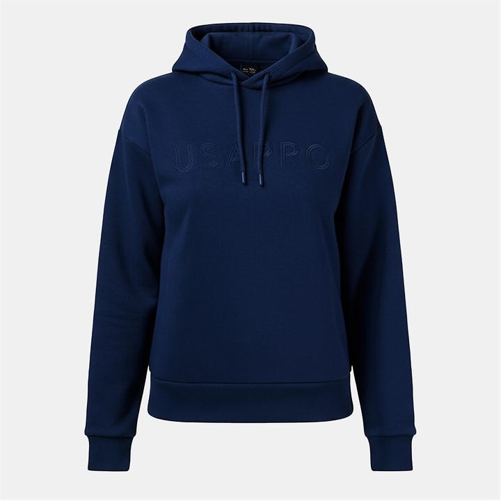 Usa Pro Women's Blue Classic Logo Hoodie in Size 8, Sports Direct