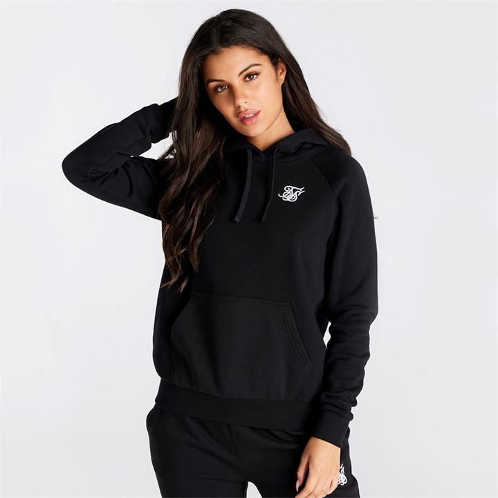 Siksilk Women's Black Logo Hoodie in Size 4, Sports Direct