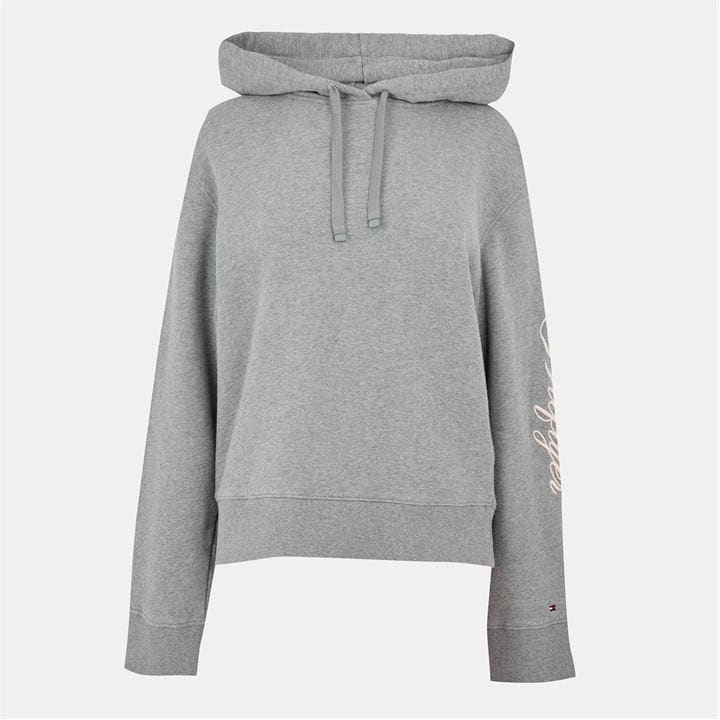 Tommy Hilfiger Women's Grey Script Hoodie in Size 14, Sports Direct