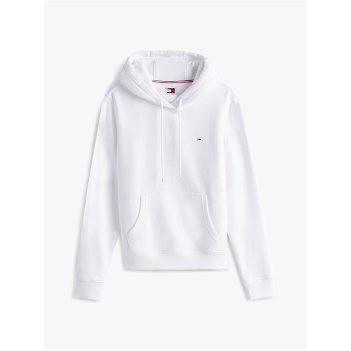 Tommy Jeans Women's White Regular Flag Hoodie in Size 16, Sports Direct