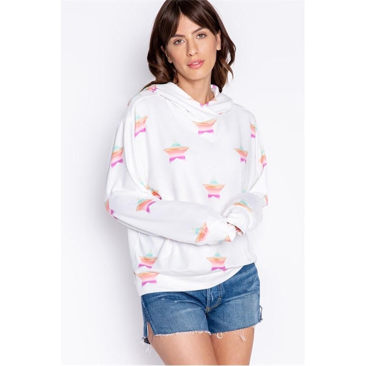 Pj Salvage Women's White Stardust Hoody in Size 10, Sports Direct