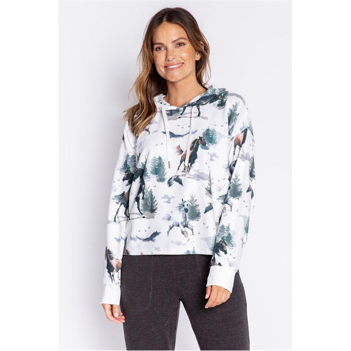 Pj Salvage Women's White Pullover Hoodie in Size 14, Sports Direct