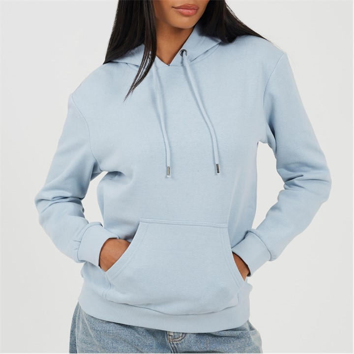 Brave Soul Women's Blue Pullover Hooded Sweatshirt With Kangaroo Pocket in Size 8, Sports Direct