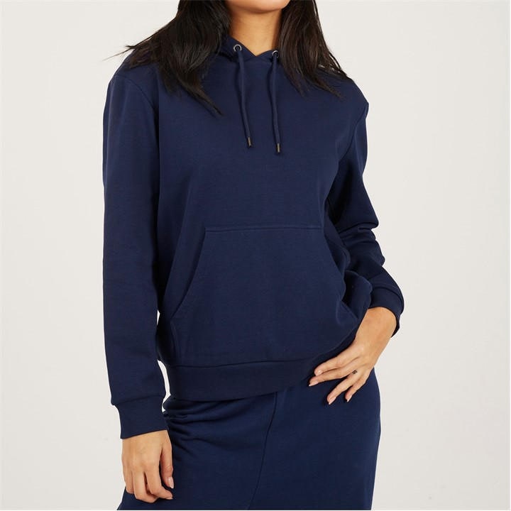 Brave Soul Women's Blue Pullover Hooded Sweatshirt With Kangaroo Pocket in Size 10, Sports Direct