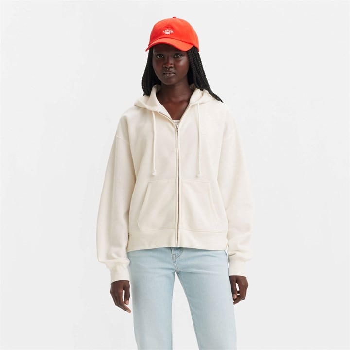 Levis Women's White Everyday Zip Hoodie in Size 10, Sports Direct