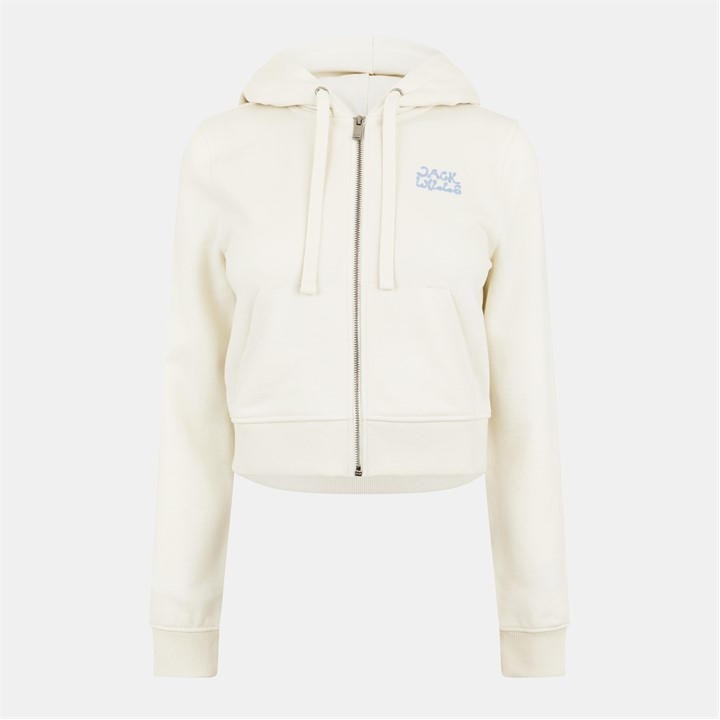 Jack Wills Women's White Slim Zip Hoodie in Size 10, Sports Direct