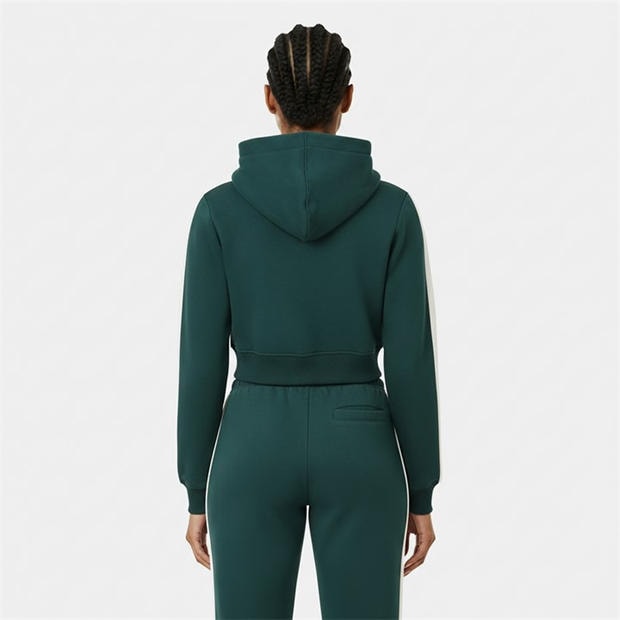 Green/White - Jack Wills - Women's Script Cotton Long Sleeve Oversized Fit Zip Hoodie