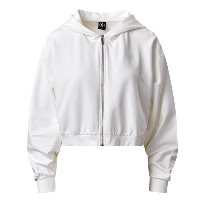 Gym King Women's Cream Victory Loopback Full Zip Crop Hood in Size 12, Sports Direct