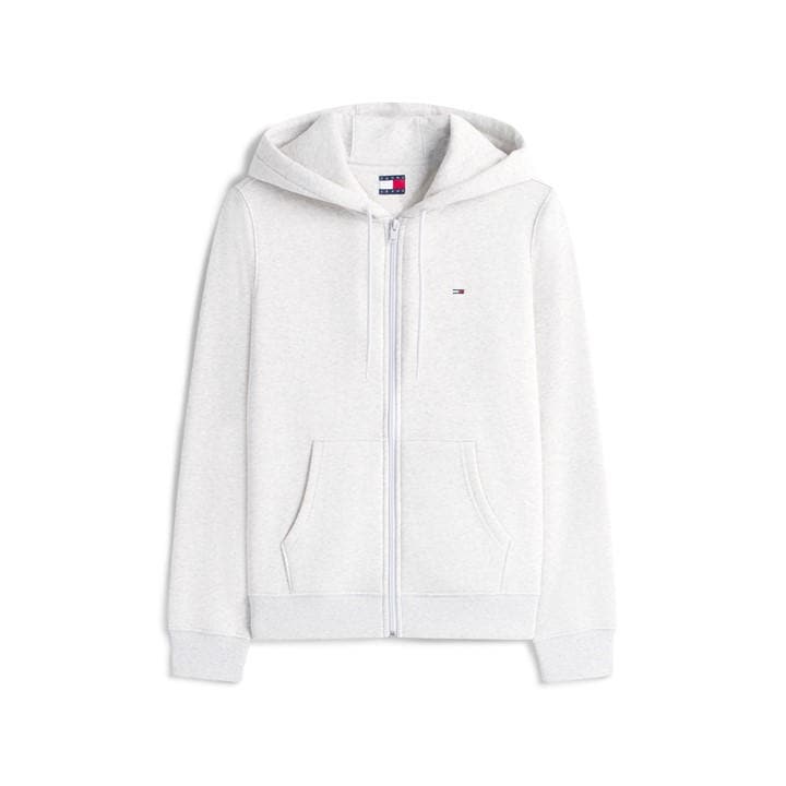 Tommy Jeans Women's Grey Flag Zip Hoodie in Size 10, Sports Direct