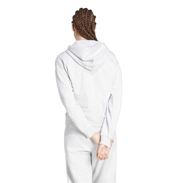Grey - adidas - Essentials 3 Stripe Zip Track Hoodie Womens