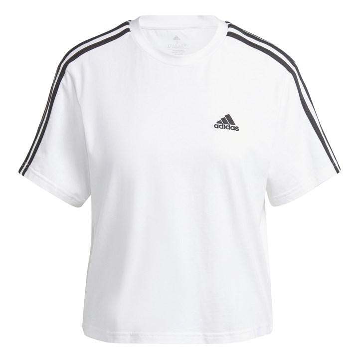 adidas Essentials Loose 3-Stripes Crop Top | GL0778 | FOOTY.COM