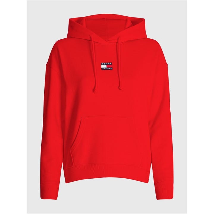 Tommy Jeans Women's Red Badge Hoodie in Size 16, Sports Direct