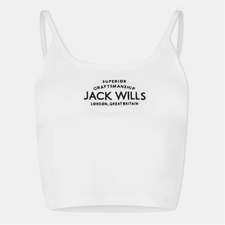 Jack Wills Women's White Roseberry Strap Vest in Size 4, Sports Direct