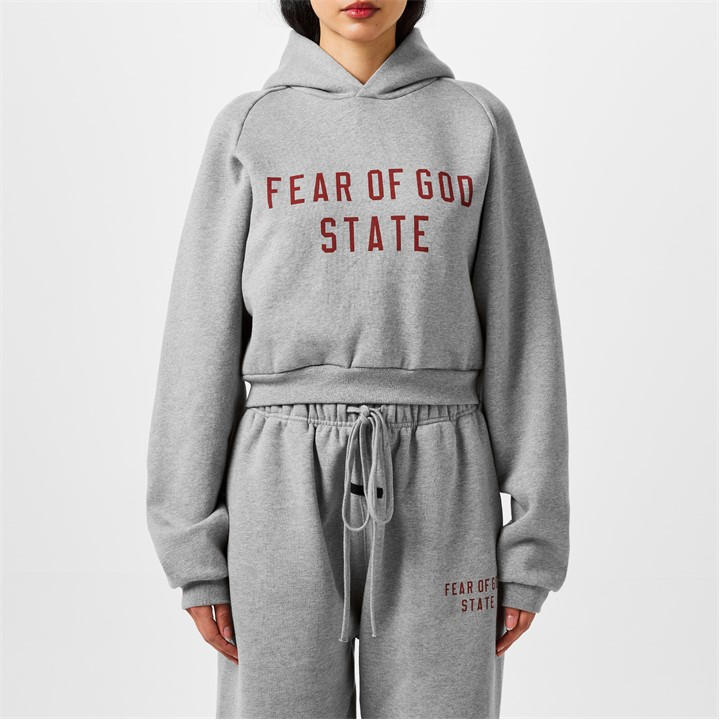 Fear Of God Essentials Women's Grey Heavy Fleece State Hoodie in Size 8, Sports Direct
