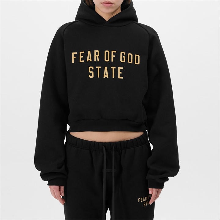 Fear Of God Essentials Women's Black Heavy Fleece State Hoodie in Size 8, Sports Direct