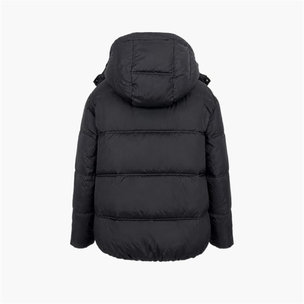 Black - Jack Wills - Women's Riley Wind Resistant Detachable Hood Short Puffer Jacket