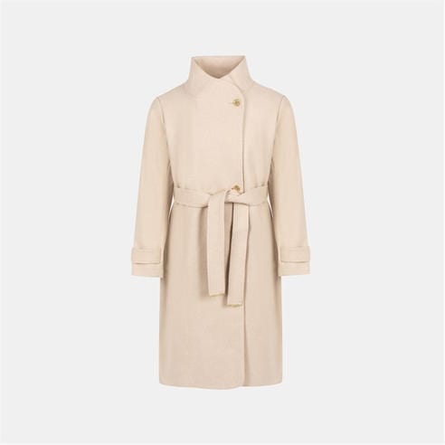 Biba - Womens Billie Belted Long Sleeve Mid-Length Overcoat