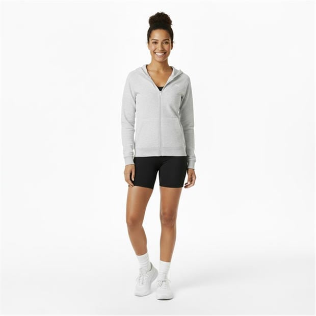 Ice Grey Marl - Slazenger - Fitted Full Zip Hoodie Womens