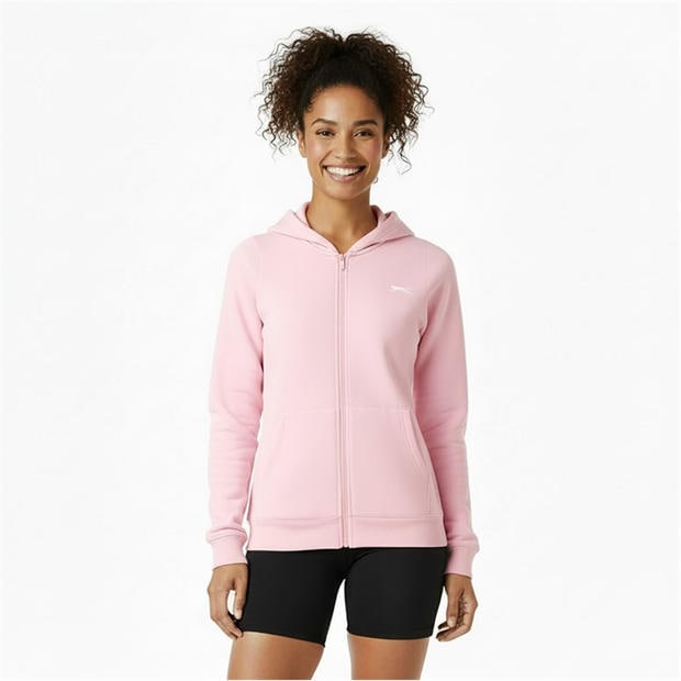 Baby Pink - Slazenger - Fitted Full Zip Hoodie Womens