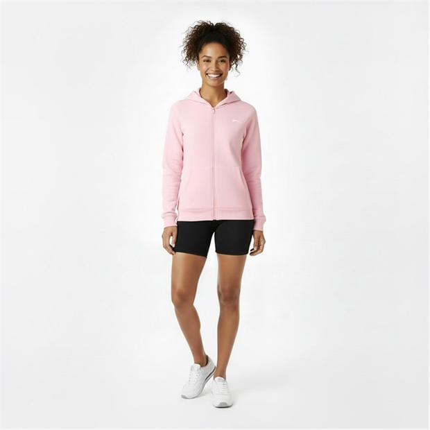 Baby Pink - Slazenger - Fitted Full Zip Hoodie Womens