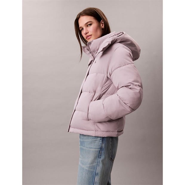 Gull Gray - Calvin Klein Jeans - Women's  Essential Water Resistant RDS-Certified Down Short Puffer Jacket