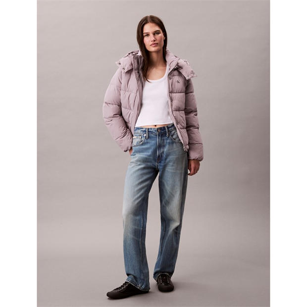 Gull Gray - Calvin Klein Jeans - Women's  Essential Water Resistant RDS-Certified Down Short Puffer Jacket
