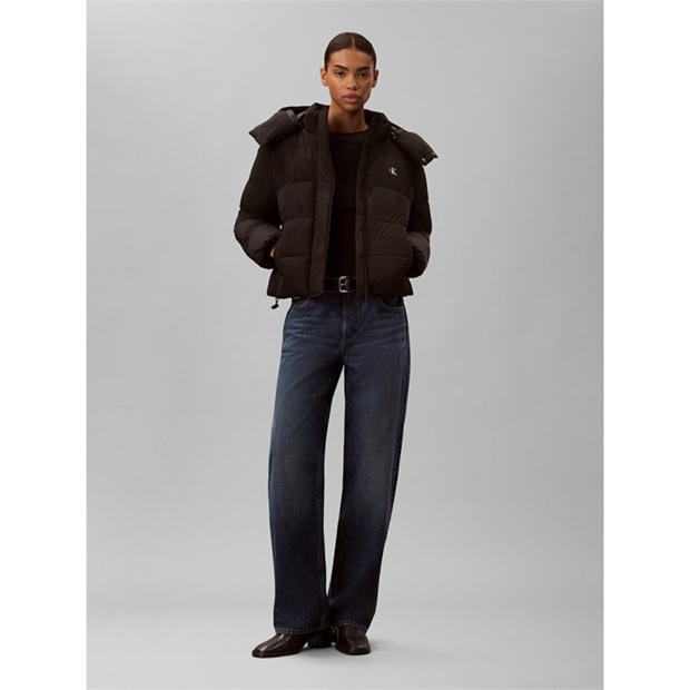 Black - Calvin Klein Jeans - Women's  Essential Water Resistant RDS-Certified Down Short Puffer Jacket