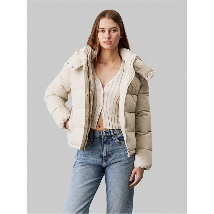 Calvin Klein Jeans Women's Beige Essential Padded Jacket