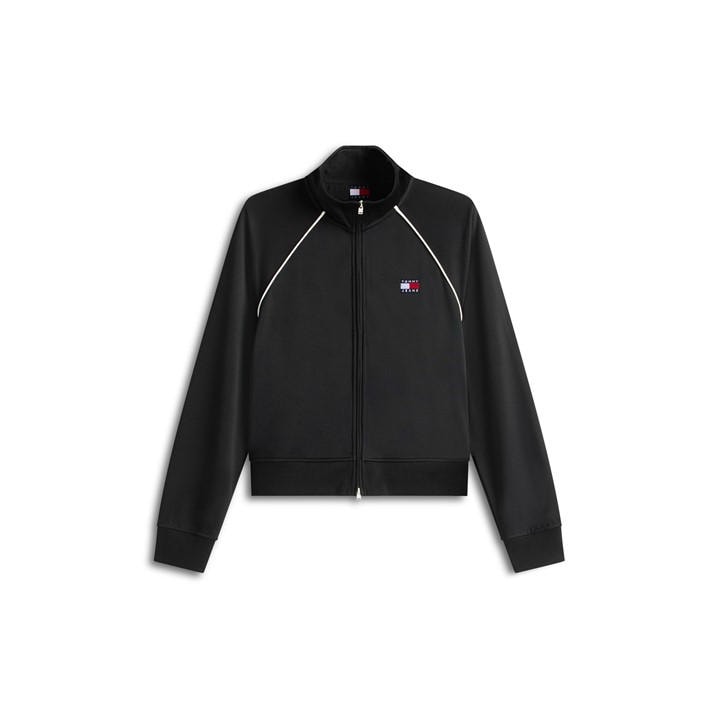 Tommy Jeans Women's Black Badge Tracksuit Top in Size 10, Sports Direct