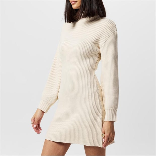 cream knitted jumper dress French Connection Women's Myla Roundneck