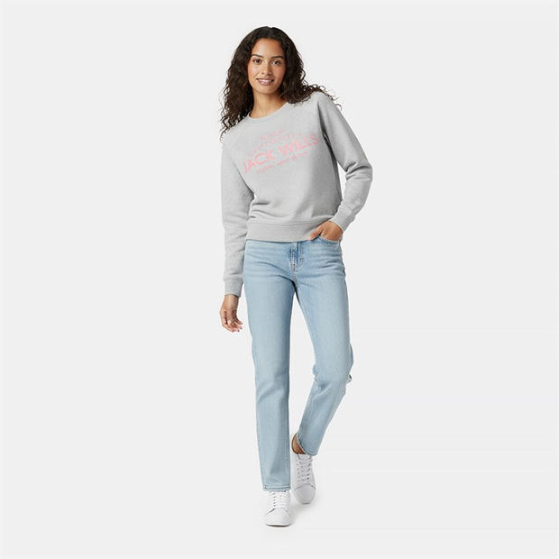 Grey Marl - Jack Wills - Hunston Graphic Crew Neck Sweatshirt