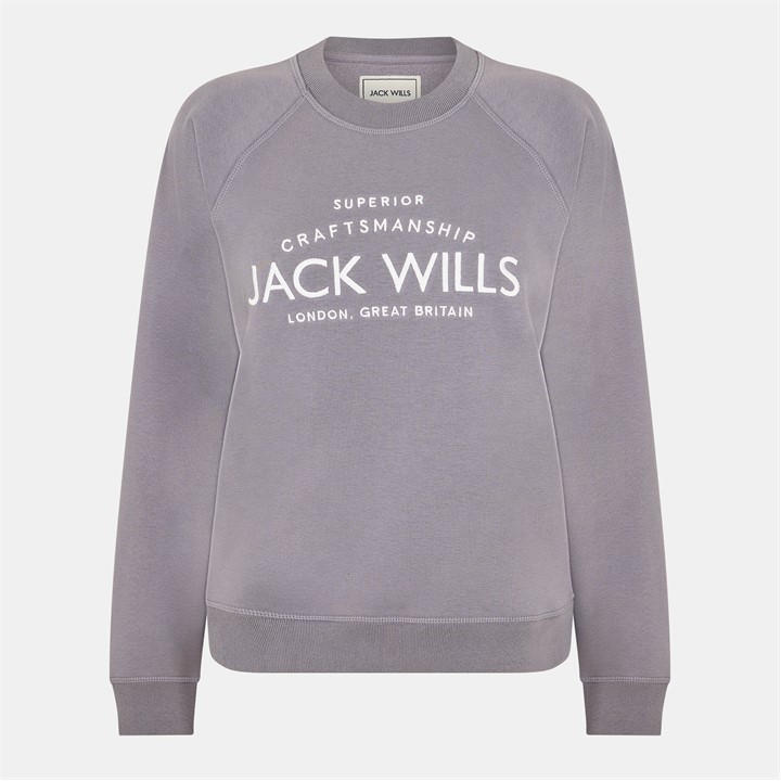 Jack Wills Women's Blue Hunston Graphic Crew Neck Sweatshirt in Size 12, Sports Direct