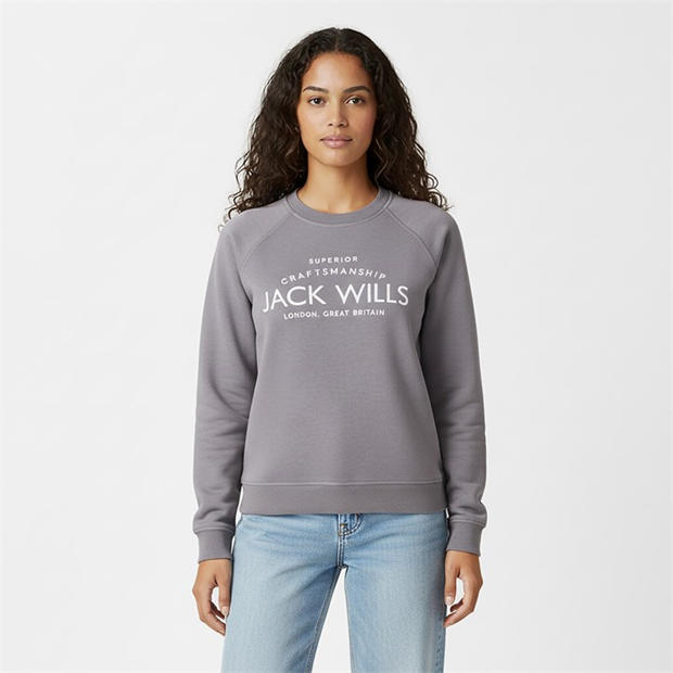 Dusky Blue - Jack Wills - Hunston Graphic Crew Neck Sweatshirt