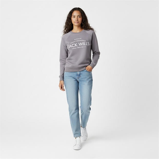Dusky Blue - Jack Wills - Hunston Graphic Crew Neck Sweatshirt