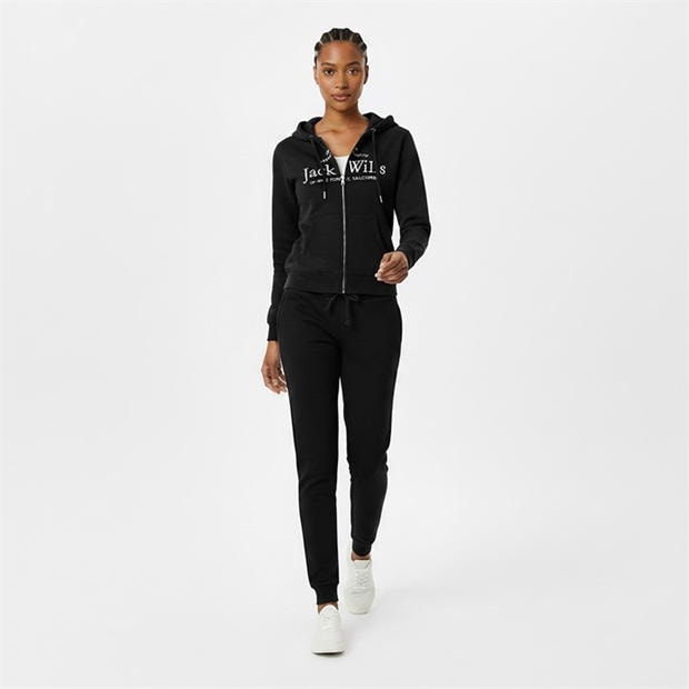 Black - Jack Wills - Hunston Logo Zip Hoodie