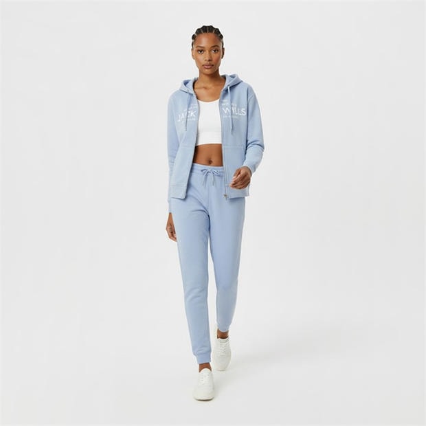 Soft Blue - Jack Wills - Hunston Logo Zip Hoodie