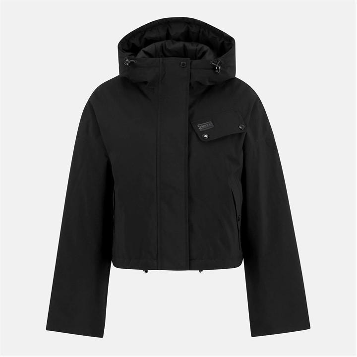 International  Women's  Atlanta Cropped Waterproof Rain Anorak, Football by Barbour  in Size 12, Sports Direct