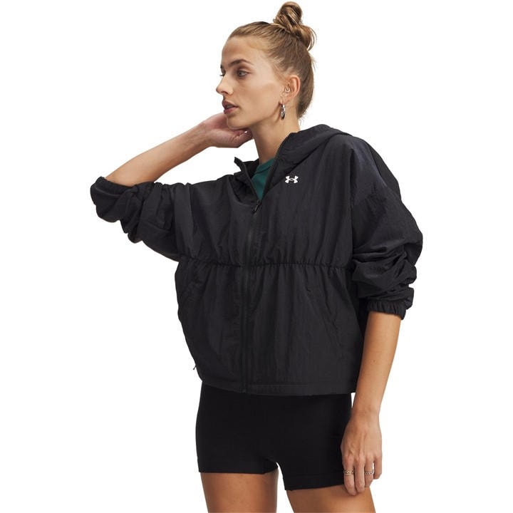 Under Armour Women's Black Rival Woven Bungee Jacket in Size 14, Sports Direct