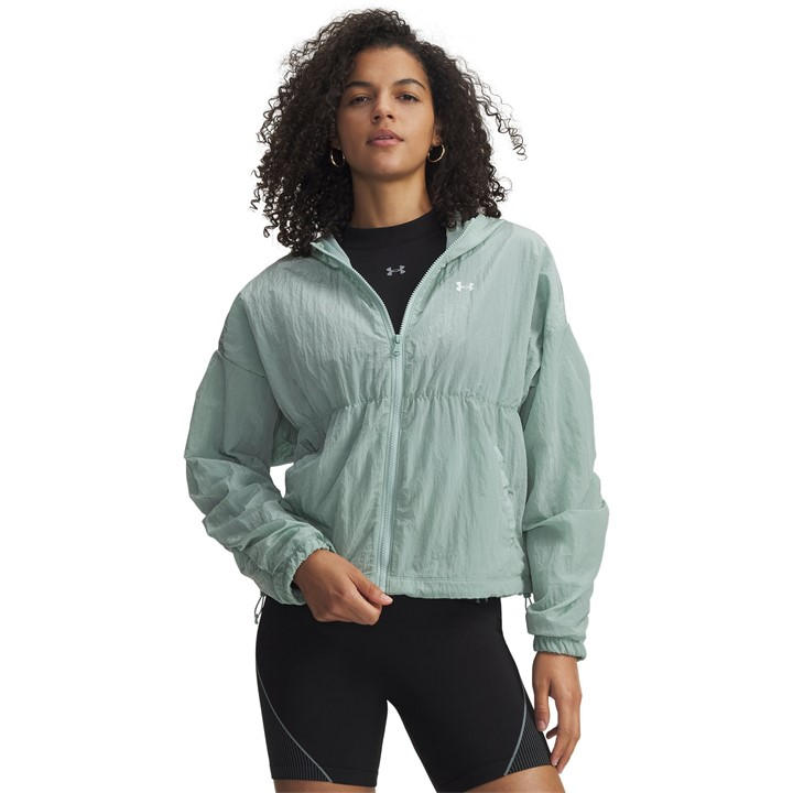 Under Armour Women's Blue Rival Woven Bungee Jacket in Size 12, Sports Direct