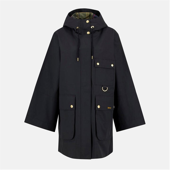 Barbour Women's Black Arla Waterproof Hooded Long Sleeve Rain Anorak in Size 16, Sports Direct